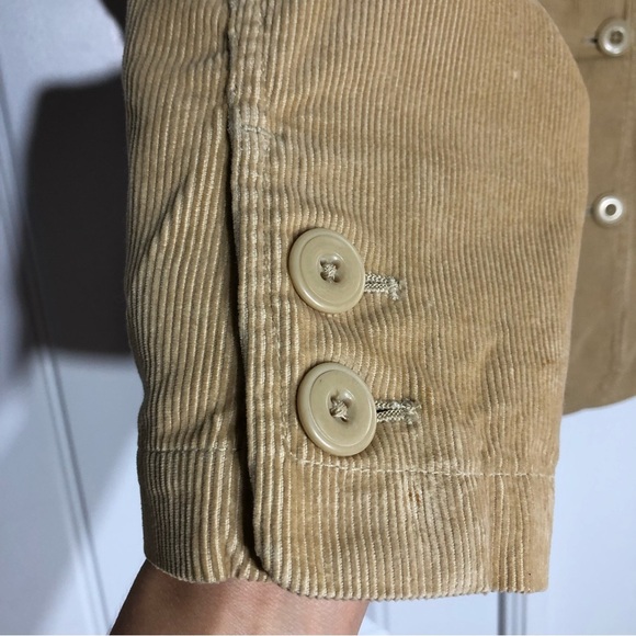 Eddie Bauer Womens Buttoned Front Pockets Corduroy Tan Jacket Size L - Picture 4 of 11